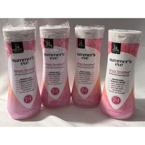 4 Pc Summers Eve Simply Sensitive Cleansing Wash 15oz New Sealed